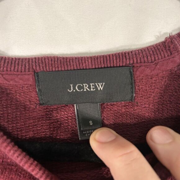 J. Crew Sweater Women's Small Red Burgundy Crew Neck Long Sleeve Side Zip - Picture 4 of 10